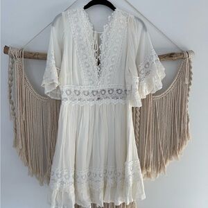 Bohemian White Lace Dress